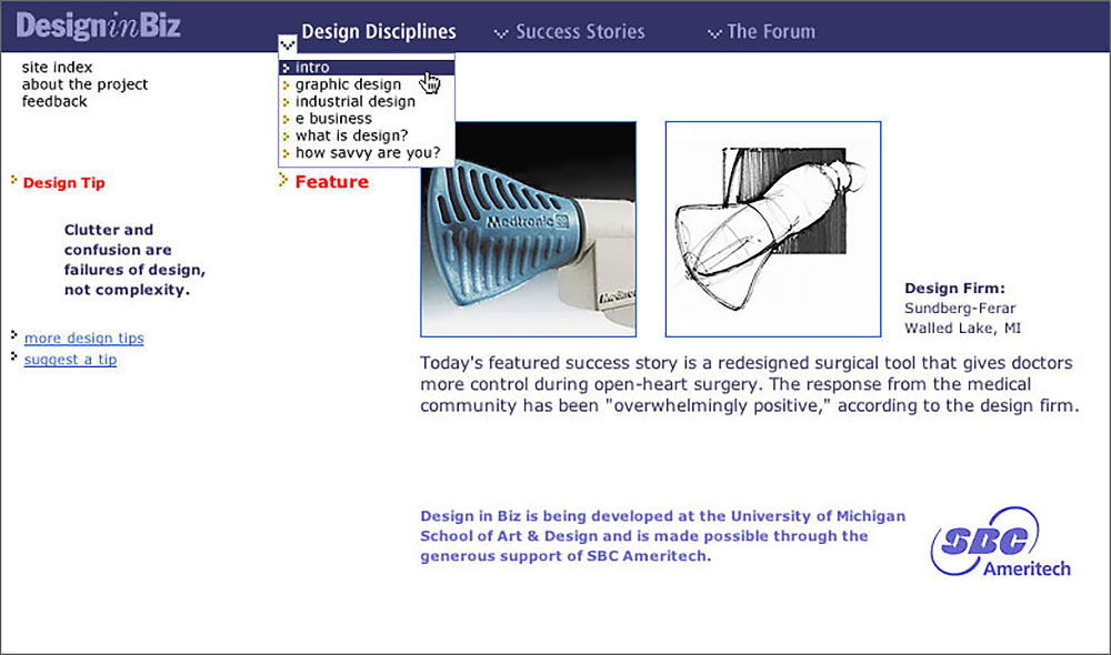 Design in Biz website snapshot