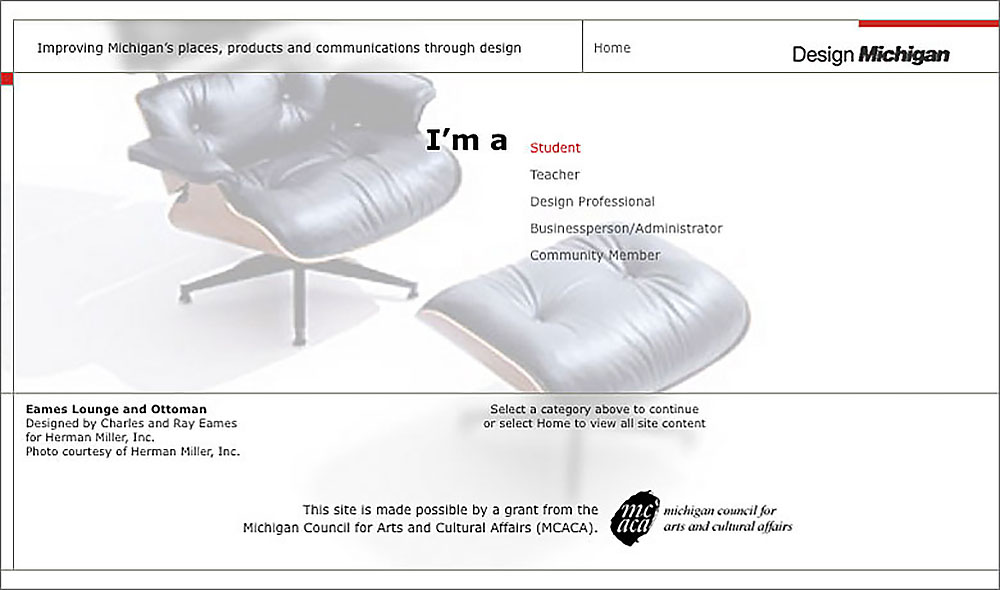 Design Michigan website snapshot